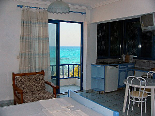 Blue beach room view